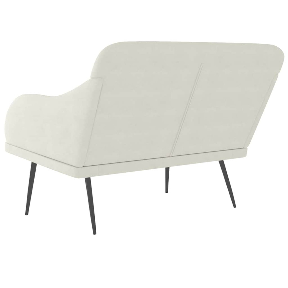 Produktbild för Bänk gräddvit 110x76x80 cm sammet