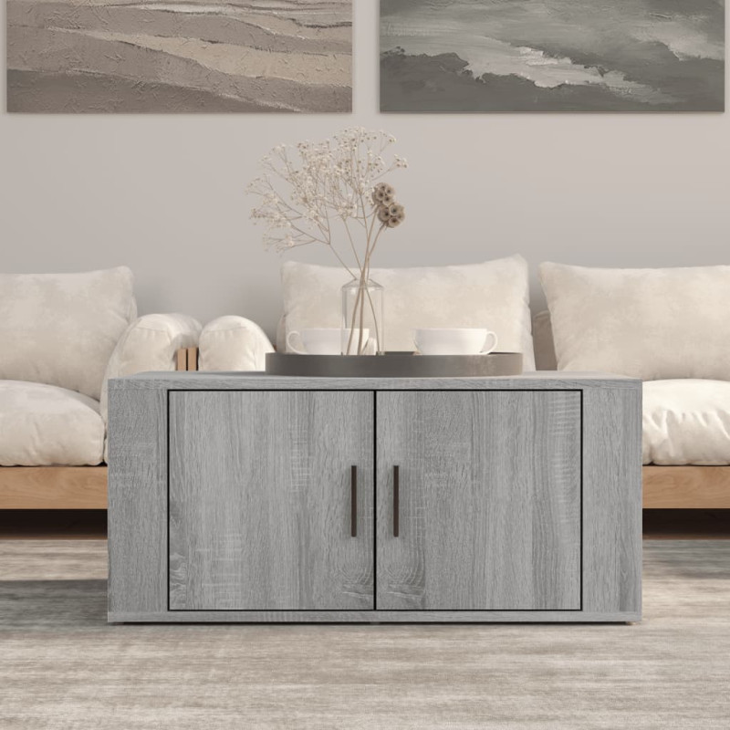 Produktbild för Soffbord grå sonoma 80x50x36 cm konstruerat trä