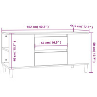 Produktbild för Tv-bänk betonggrå 102x44,5x50 cm konstruerat trä