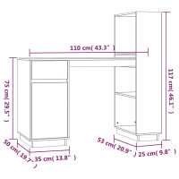 Produktbild för Skrivbord 110x53x117 cm massiv furu