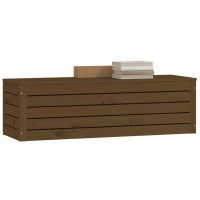 Produktbild för Förvaringslåda honungsbrun 109x36,5x33 cm massiv furu