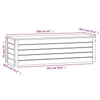 Produktbild för Förvaringslåda honungsbrun 109x36,5x33 cm massiv furu