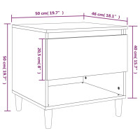 Produktbild för Sängbord 2 st vit högglans 50x46x50 cm konstruerat trä