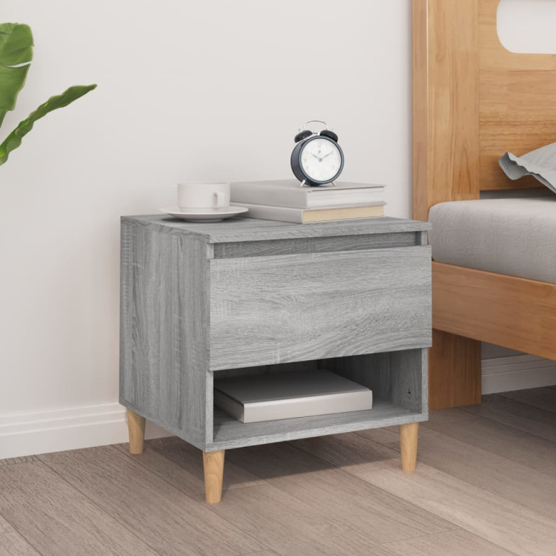 Produktbild för Sängbord grå sonoma 50x46x50 cm konstruerat trä