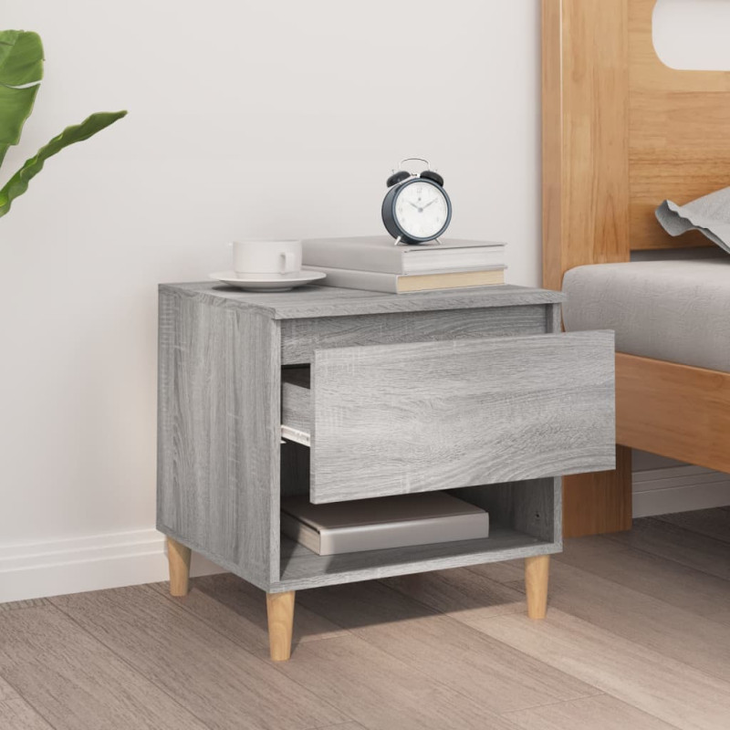Produktbild för Sängbord grå sonoma 50x46x50 cm konstruerat trä