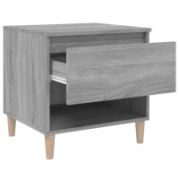 Miniatyr av produktbild för Sängbord grå sonoma 50x46x50 cm konstruerat trä