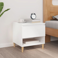 Produktbild för Sängbord vit 50x46x50 cm konstruerat trä