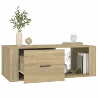 Produktbild för Soffbord sonoma-ek 100x50,5x35 cm konstruerat trä