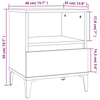 Produktbild för Sängbord Rökfärgad ek 40x35x50 cm