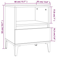 Produktbild för Sängbord sonoma-ek 40x35x50 cm