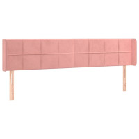 Produktbild för Sänggavel med kanter rosa 203x16x78/88 cm sammet