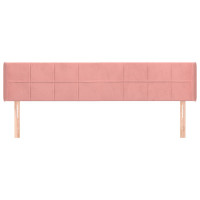 Produktbild för Sänggavel med kanter rosa 203x16x78/88 cm sammet