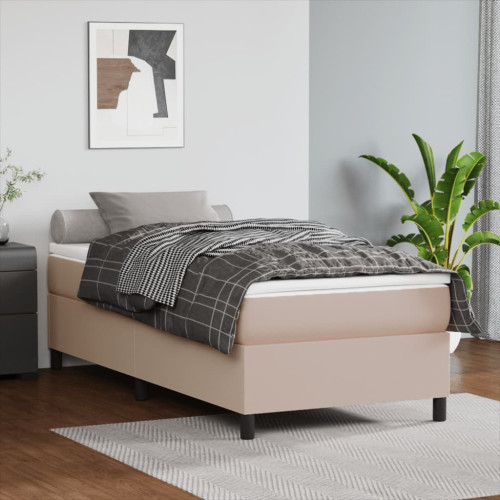 vidaXL Boxspring-sängram cappuccino 90x200 cm konstläder - Sängar & Sängramar
