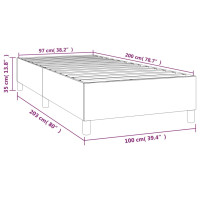 Produktbild för Sängram grå 100x200 cm konstläder