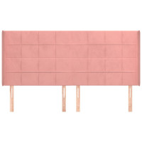 Produktbild för Sänggavel med kanter rosa 203x16x118/128 cm sammet
