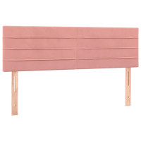 Produktbild för Ramsäng med madrass rosa 140x190 cm sammet