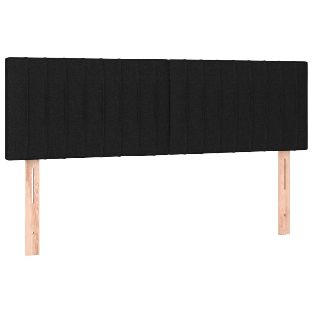 Produktbild för Ramsäng med madrass svart 140x190 cm tyg