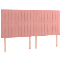 Miniatyr av produktbild för Ramsäng med madrass rosa 200x200 cm sammet