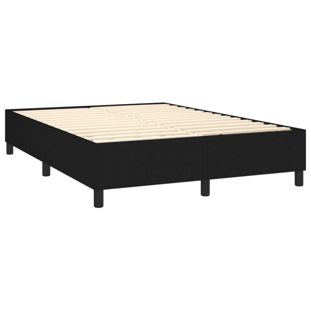Produktbild för Ramsäng med madrass svart 140x190 cm tyg