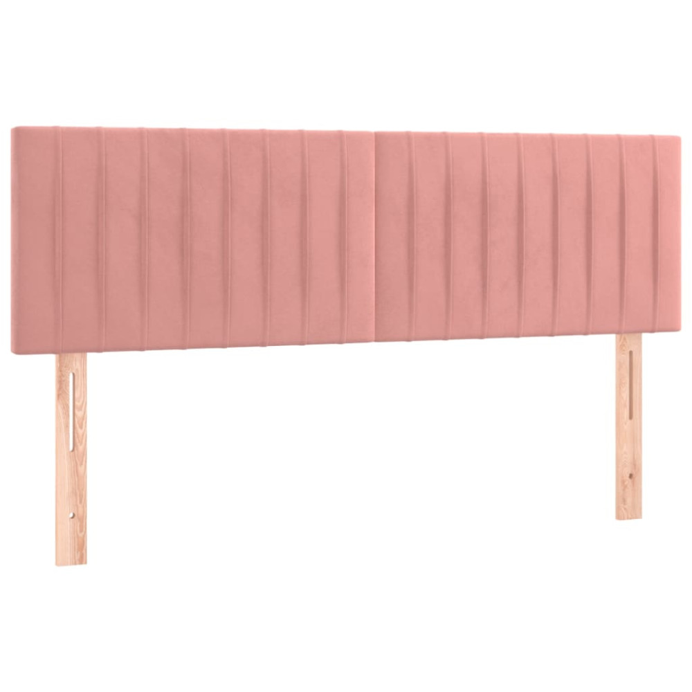 Produktbild för Ramsäng med madrass rosa 140x190 cm sammet