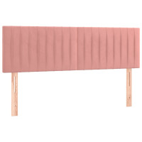 Produktbild för Ramsäng med madrass rosa 140x190 cm sammet
