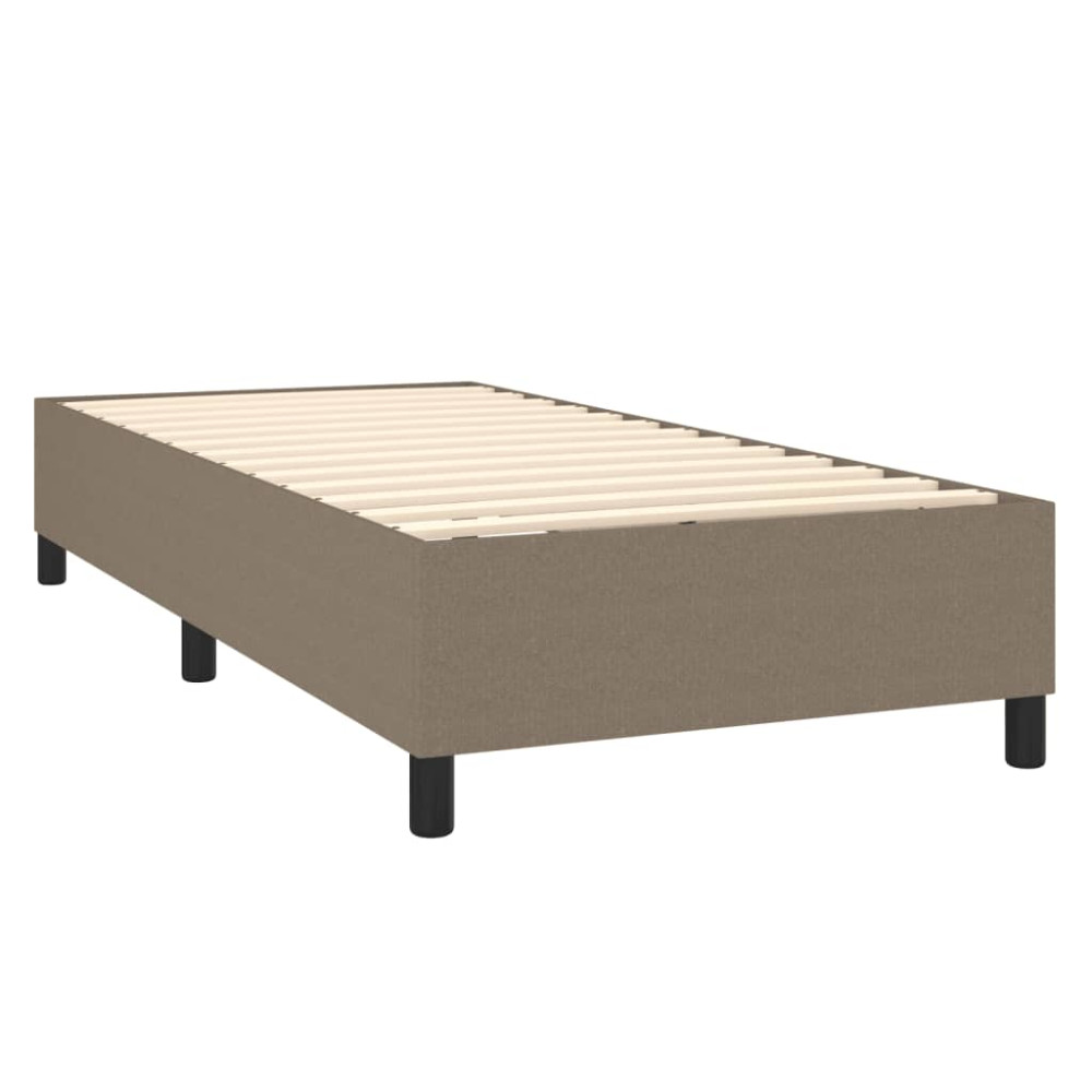 Produktbild för Ramsäng med madrass taupe 90x190 cm tyg