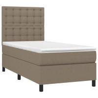 Produktbild för Ramsäng med madrass taupe 90x190 cm tyg