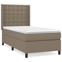 Produktbild för Ramsäng med madrass taupe 90x190 cm tyg