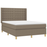 Produktbild för Ramsäng med madrass taupe 140x190 cm tyg