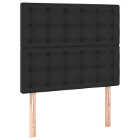 Produktbild för Ramsäng med madrass svart 90x190 cm konstläder