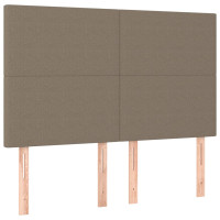 Produktbild för Ramsäng med madrass taupe 140x190 cm tyg