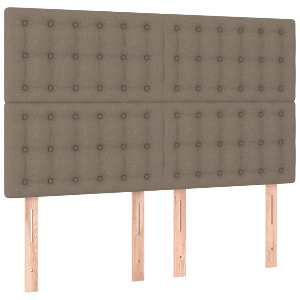 Produktbild för Ramsäng med madrass taupe 140x190 cm tyg