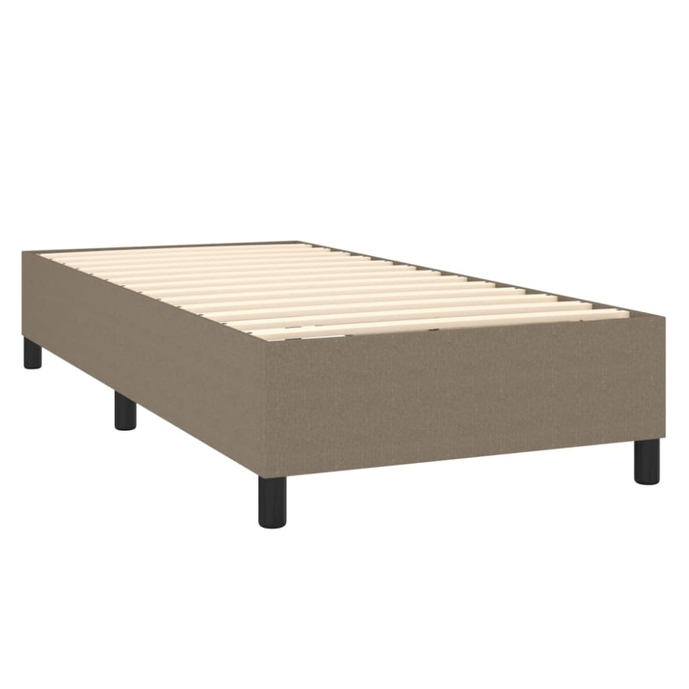 Produktbild för Ramsäng med madrass taupe 90x190 cm tyg