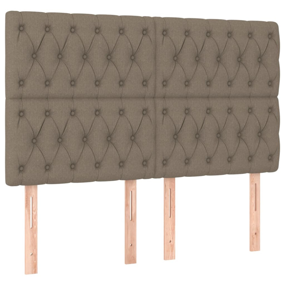Produktbild för Ramsäng med madrass taupe 140x190 cm tyg