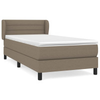 Produktbild för Ramsäng med madrass taupe 90x200 cm tyg