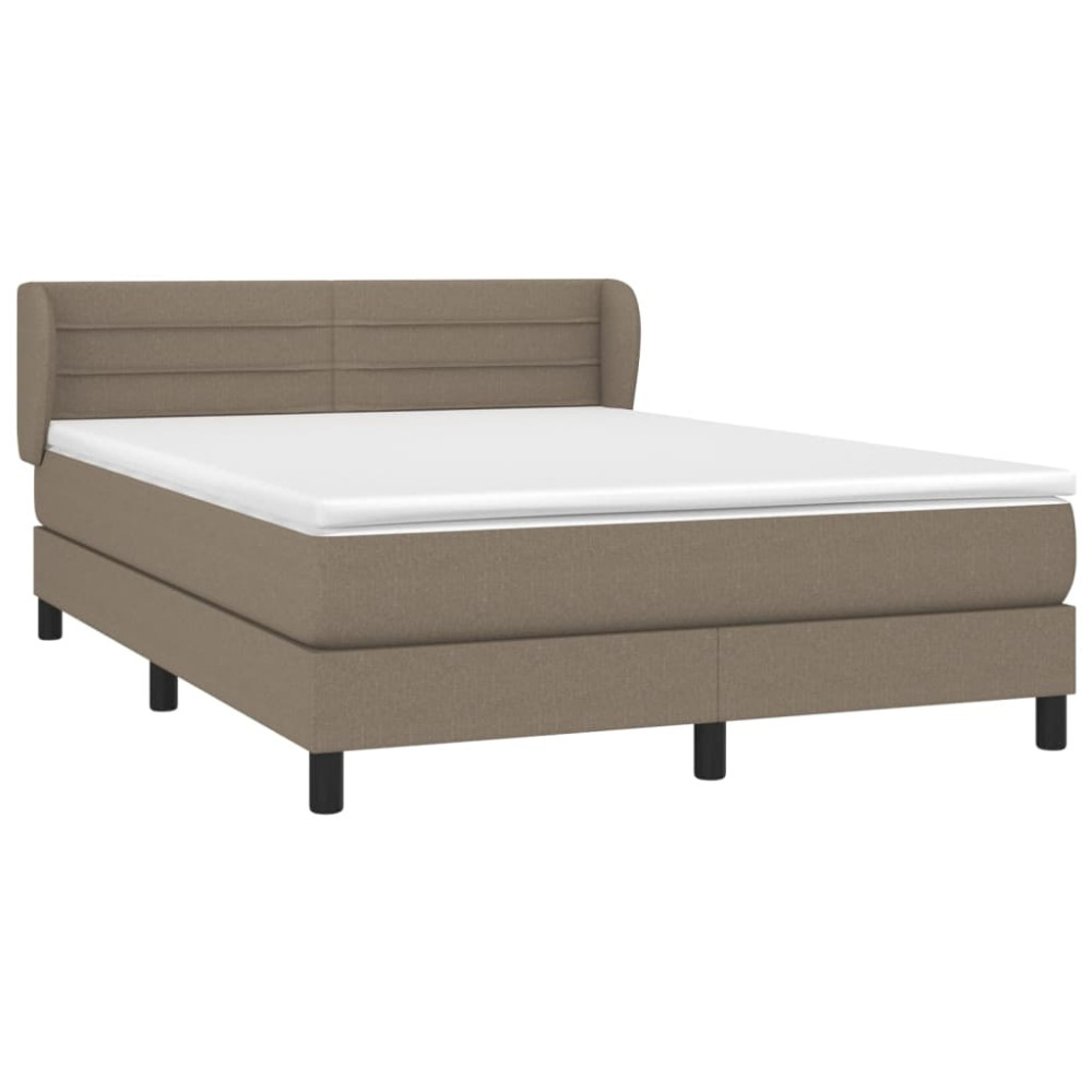 Produktbild för Ramsäng med madrass taupe 140x190 cm tyg