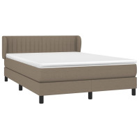 Produktbild för Ramsäng med madrass taupe 140x190 cm tyg