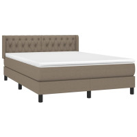 Produktbild för Ramsäng med madrass taupe 140x190 cm tyg