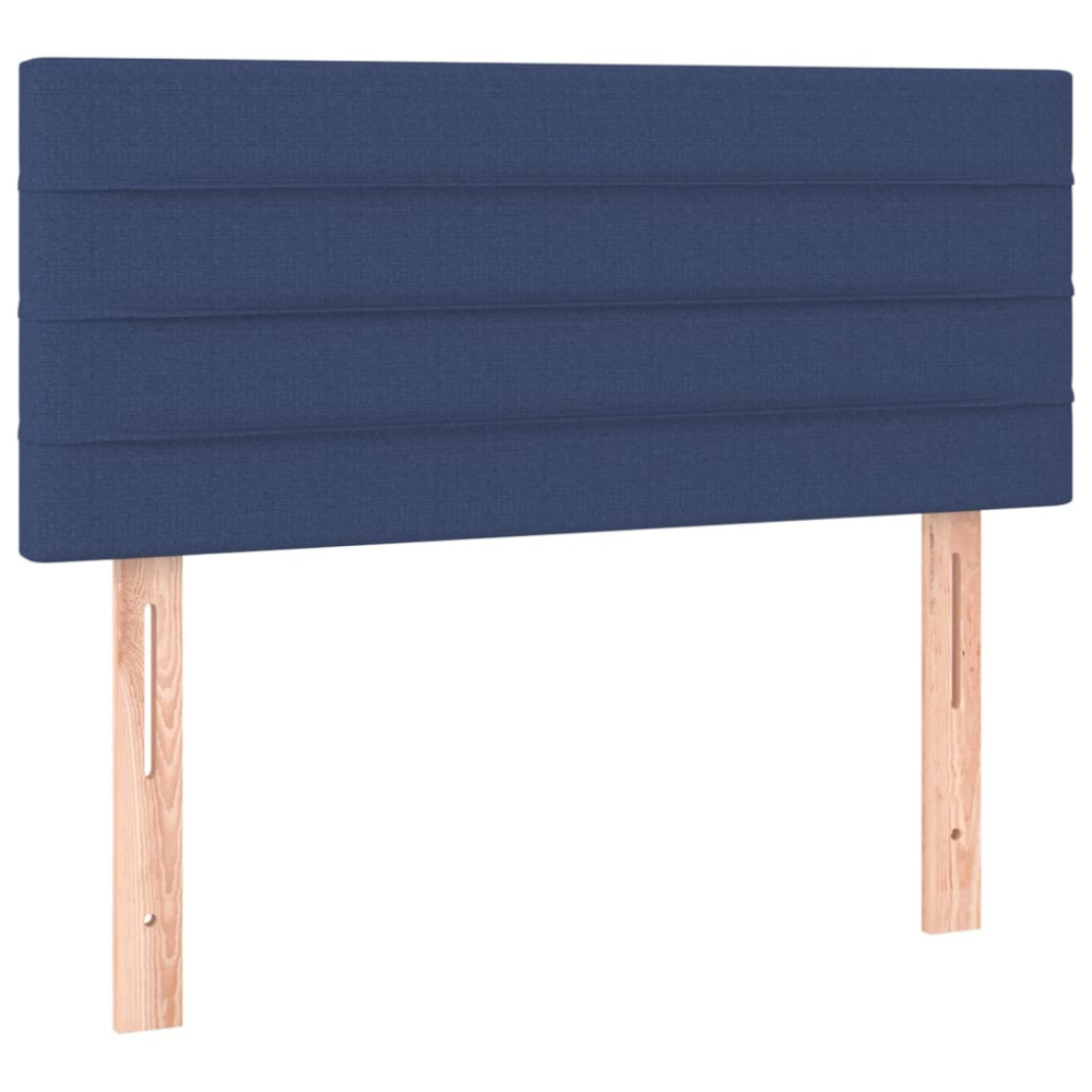Produktbild för Ramsäng med madrass blå 90x190 cm tyg