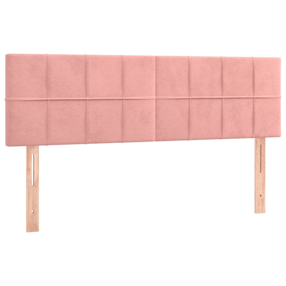 Produktbild för Ramsäng med madrass rosa 140x190 cm sammet