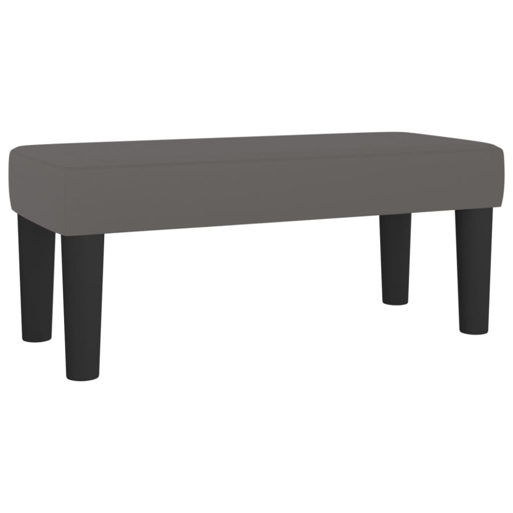 Produktbild för Ramsäng med madrass grå 100x200 cm konstläder