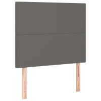 Produktbild för Ramsäng med madrass grå 90x200 cm konstläder