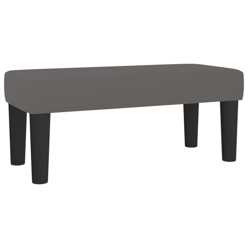 Produktbild för Ramsäng med madrass grå 90x200 cm konstläder