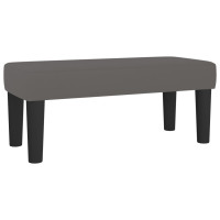 Produktbild för Ramsäng med madrass grå 90x200 cm konstläder