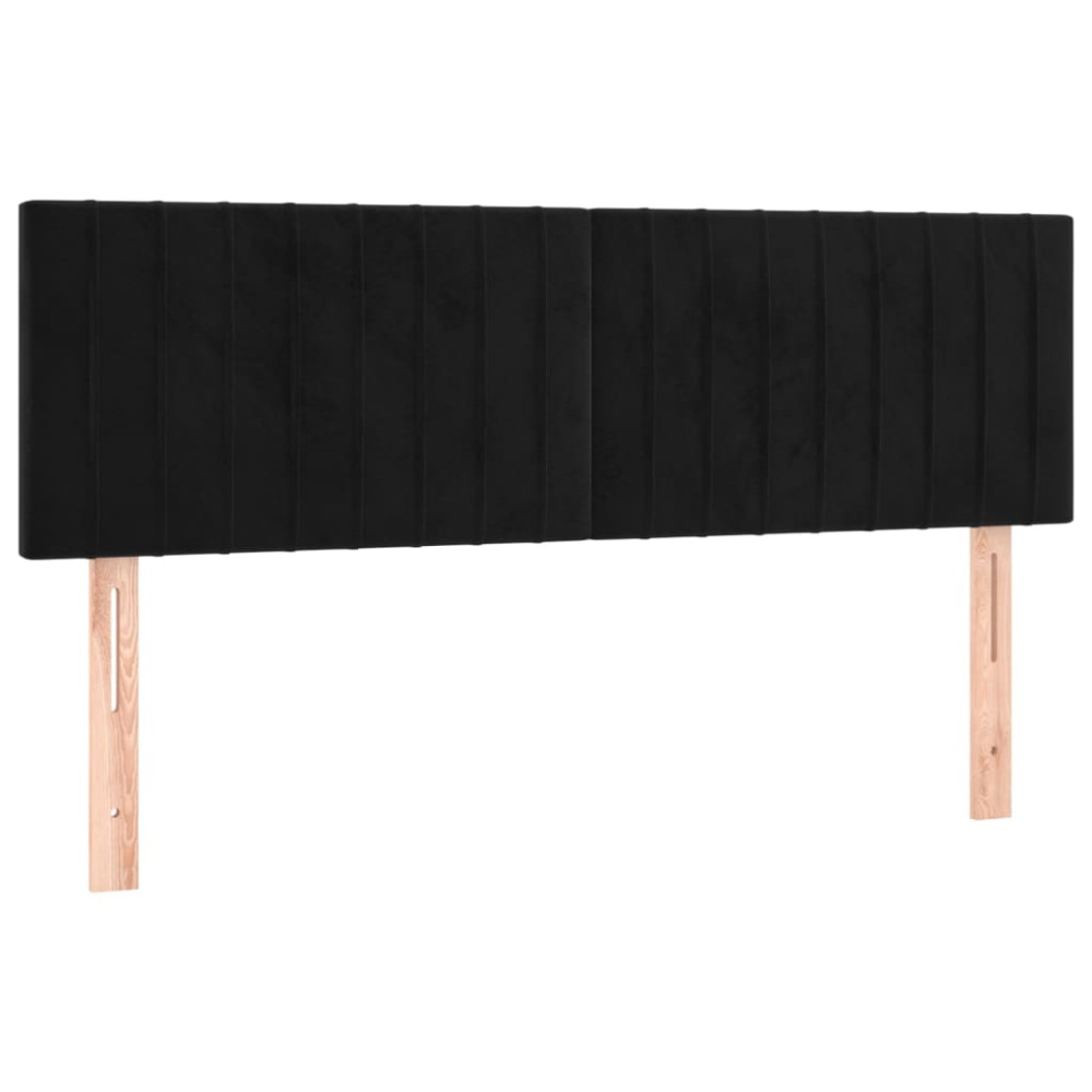 Produktbild för Ramsäng med madrass svart 140x190 cm sammet