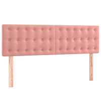 Produktbild för Ramsäng med madrass rosa 140x190 cm sammet