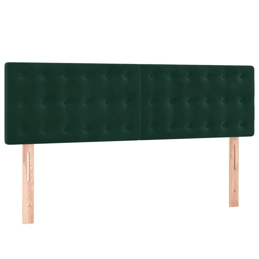 Produktbild för Ramsäng med madrass mörkgrön 140x190 cm sammet