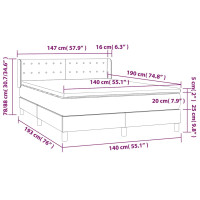 Produktbild för Ramsäng med madrass mörkgrön 140x190 cm sammet