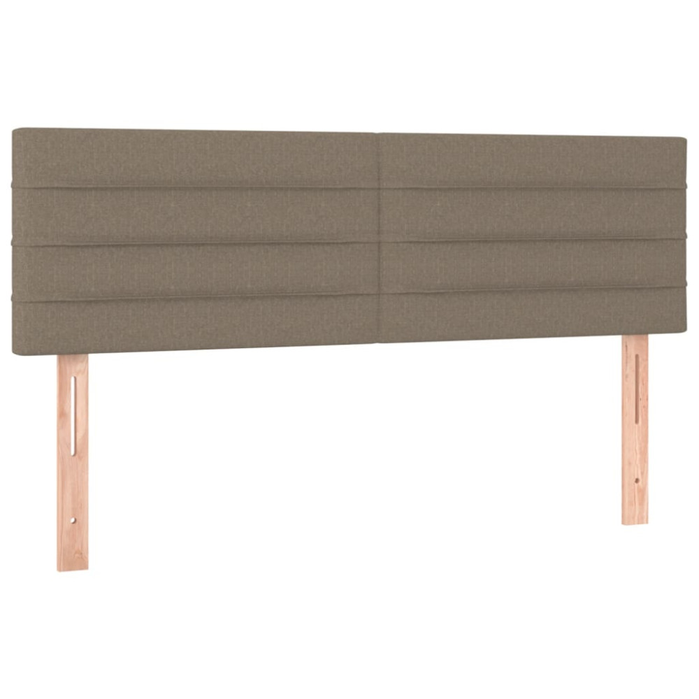 Produktbild för Ramsäng med madrass taupe 140x190 cm tyg