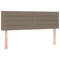 Produktbild för Ramsäng med madrass taupe 140x190 cm tyg